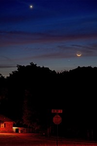 Moon, Venus and Mercury (click to enlarge)