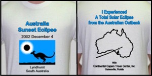 T-Shirts for the 2002 Australia eclipse (click to enlarge)